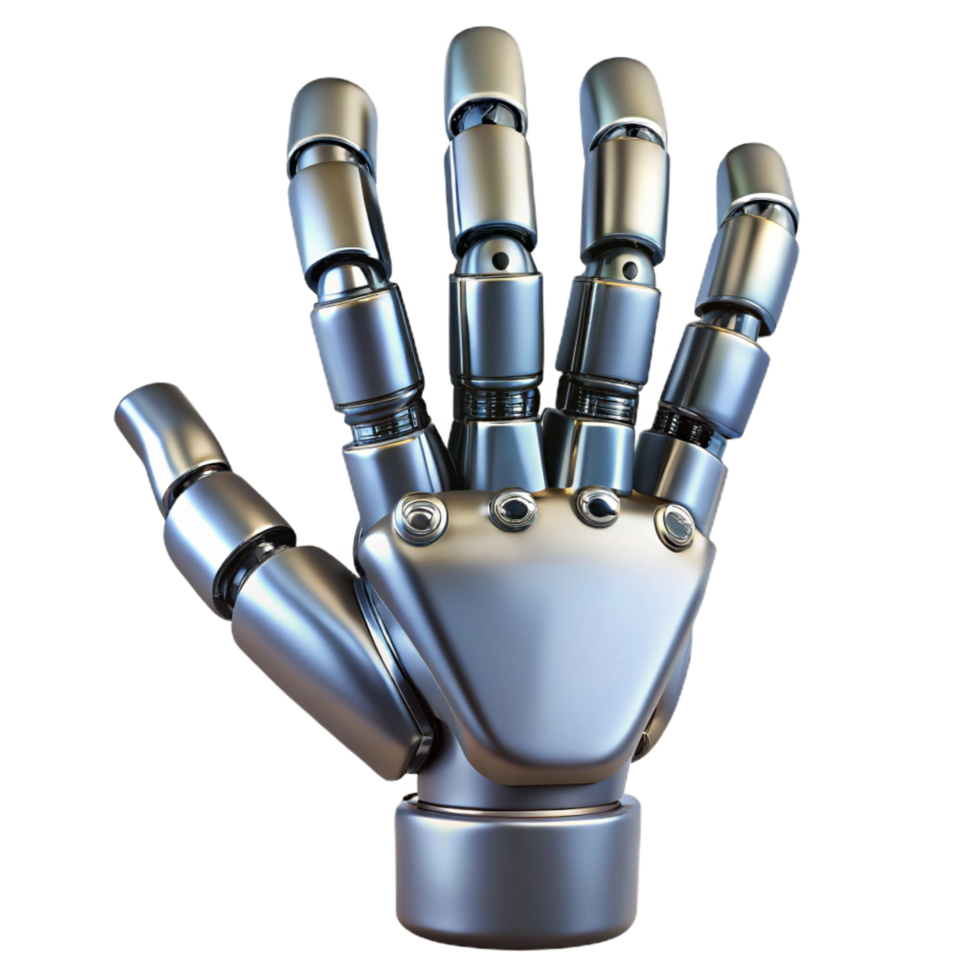 wonderful contemporary Robot hand, metallic, articulated fingers high resolution png