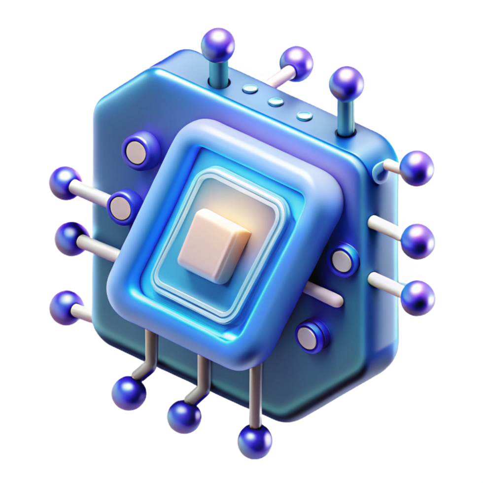 wonderful abstract Futuristic data chip, glowing circuits, complex design premium png