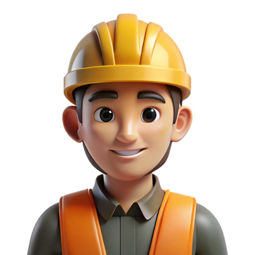 elegant abstract Construction worker, wearing hard hat, detailed png