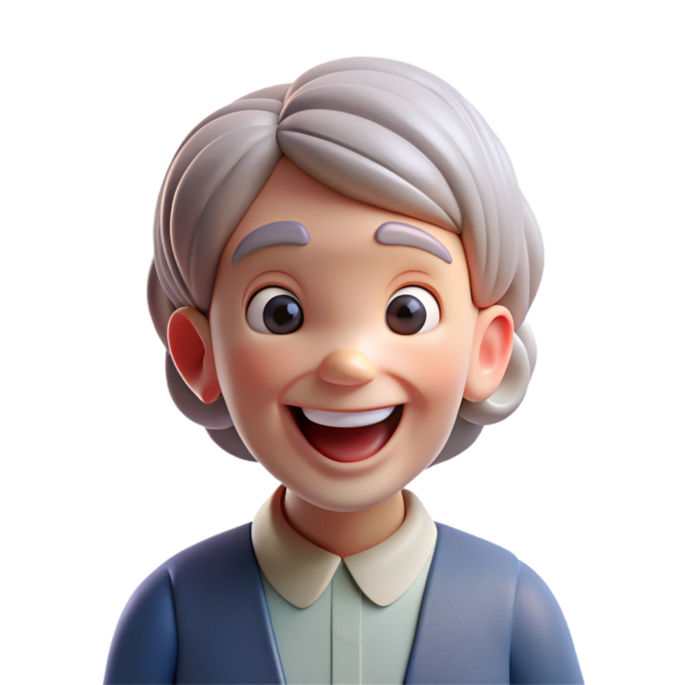 impressive artistic Happy elderly woman, smiling, original png