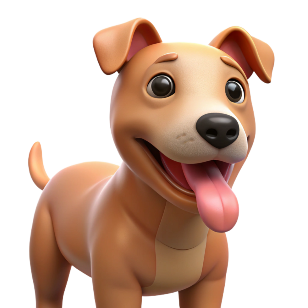 impressive creative Dog, panting and tongue out, detailed png