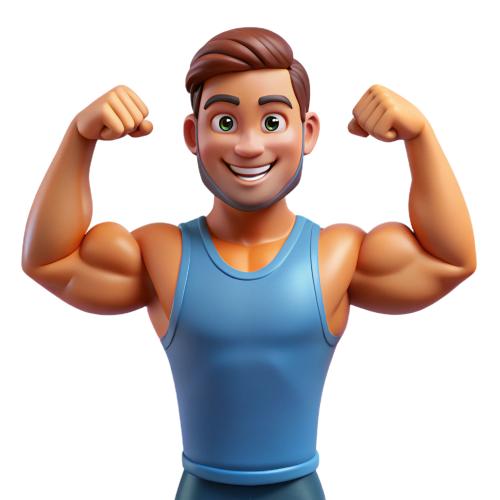 elegant traditional Confident athlete, flexing biceps, high resolution png