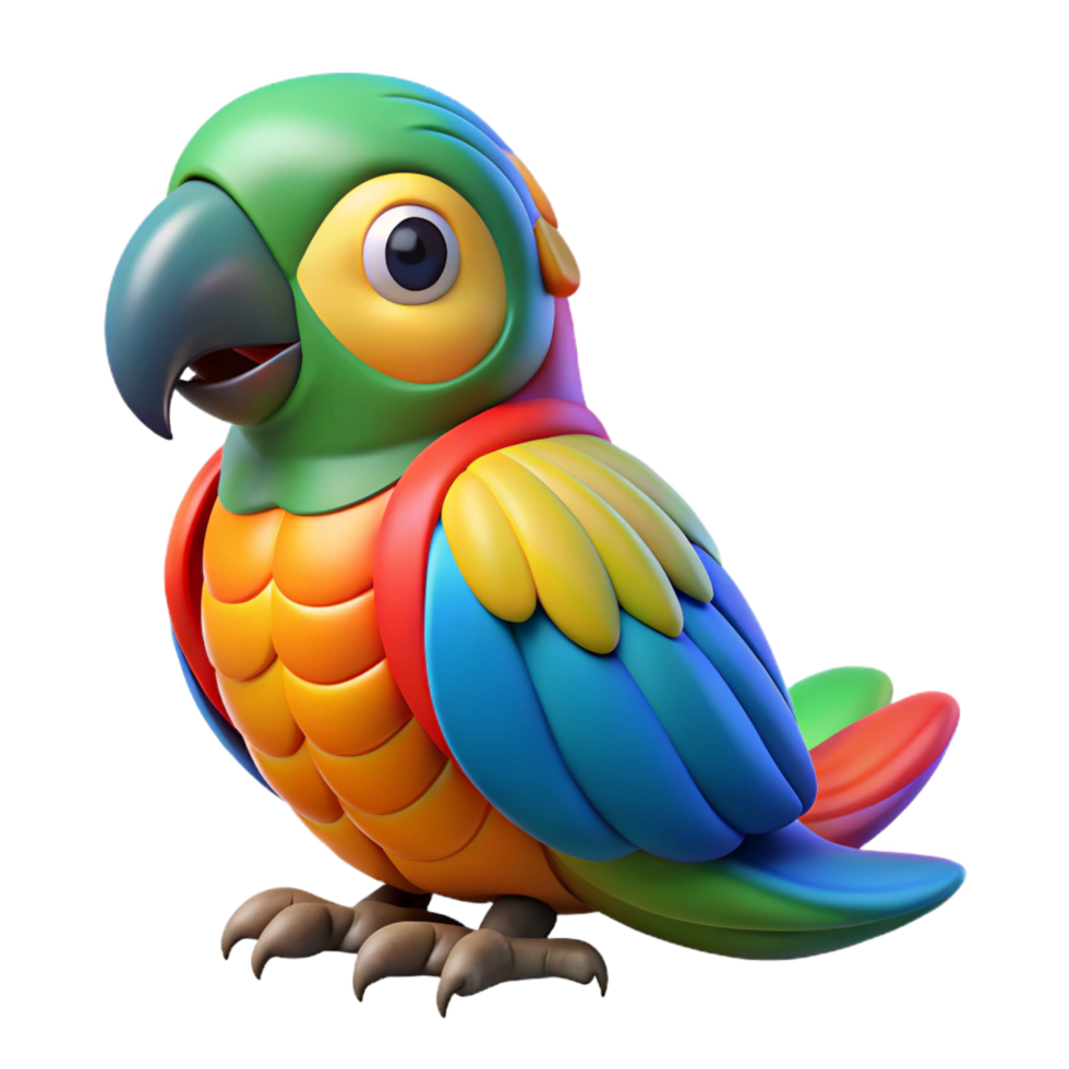 extraordinary minimalist Colorful parrot, preening feathers, high resolution png