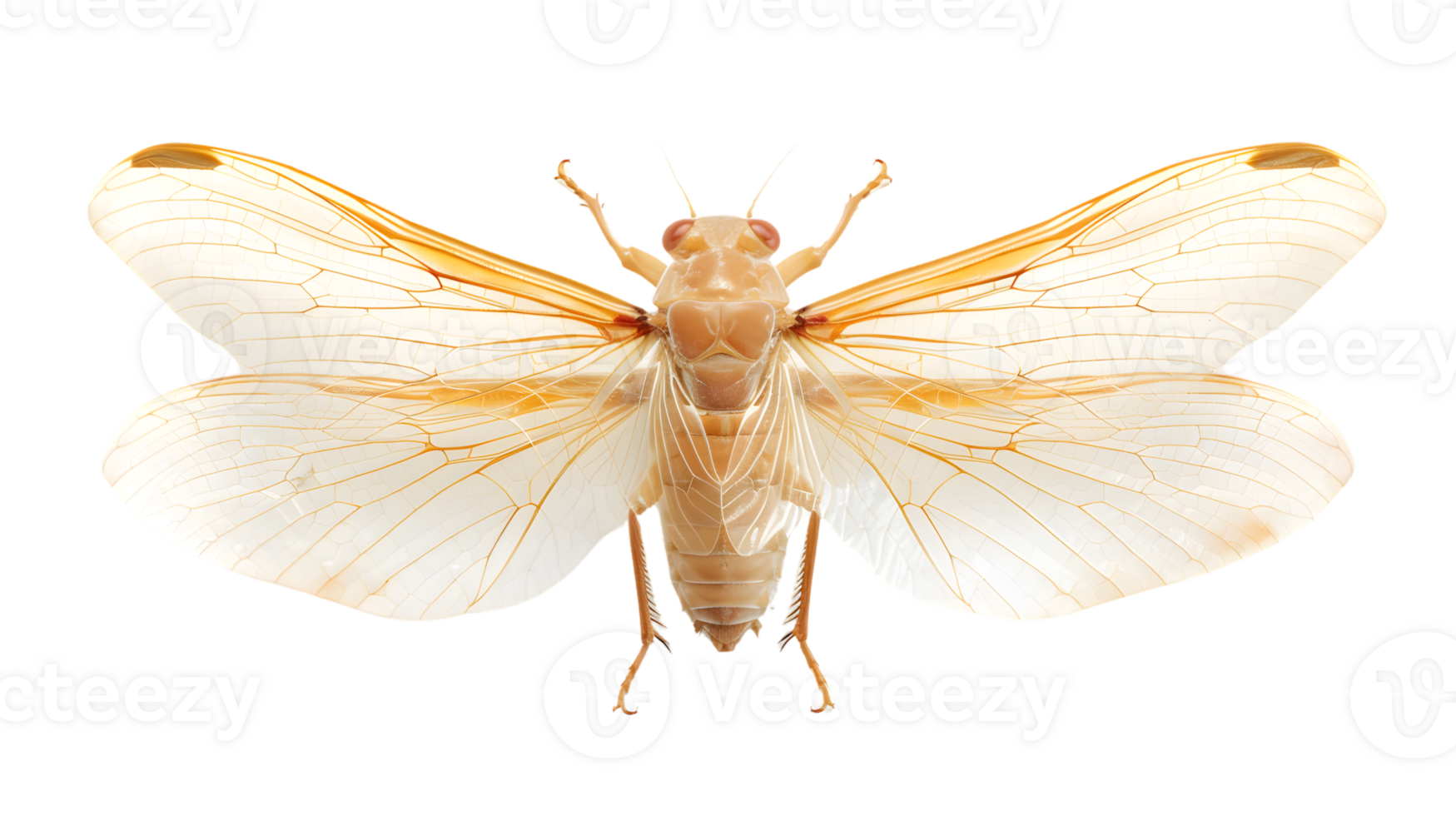 Insect with Transparent Wings Displaying Intricate Vein Patterns Detailed CloseUp of a Flying png