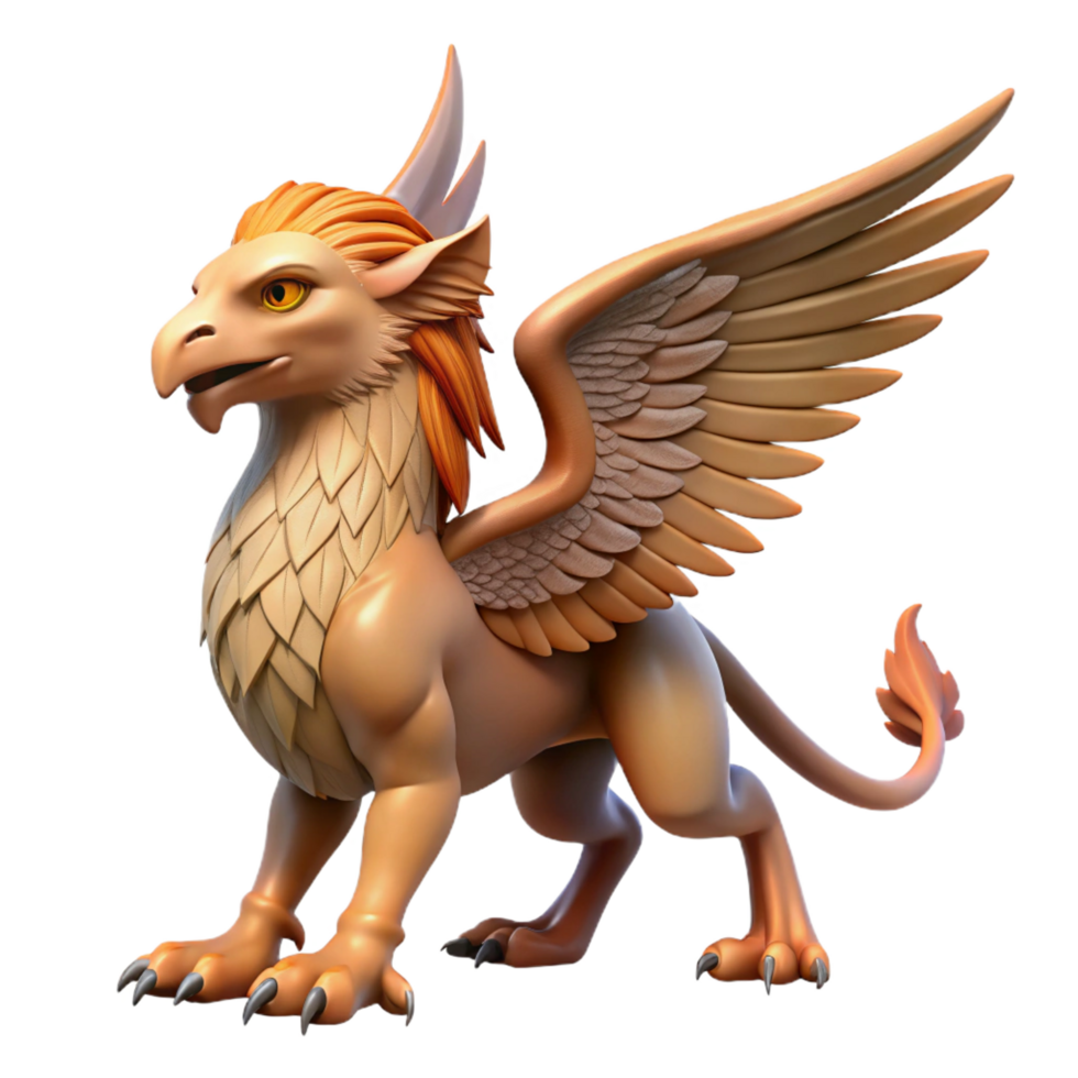 magnificent classic A majestic griffin, wings outstretched, talons sharp original png