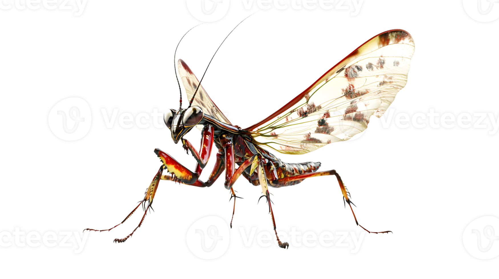 Insect with vibrant wings and striking features perfect for nature and wildlife designs png