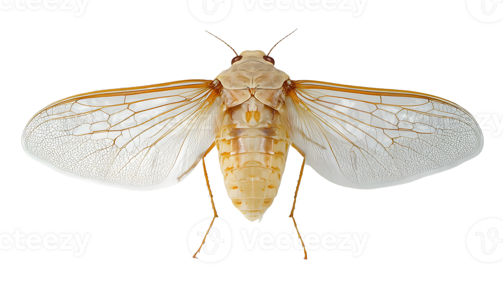 Insect with Transparent Wings on a Black Background Detailed CloseUp of a Winged Creature Na png