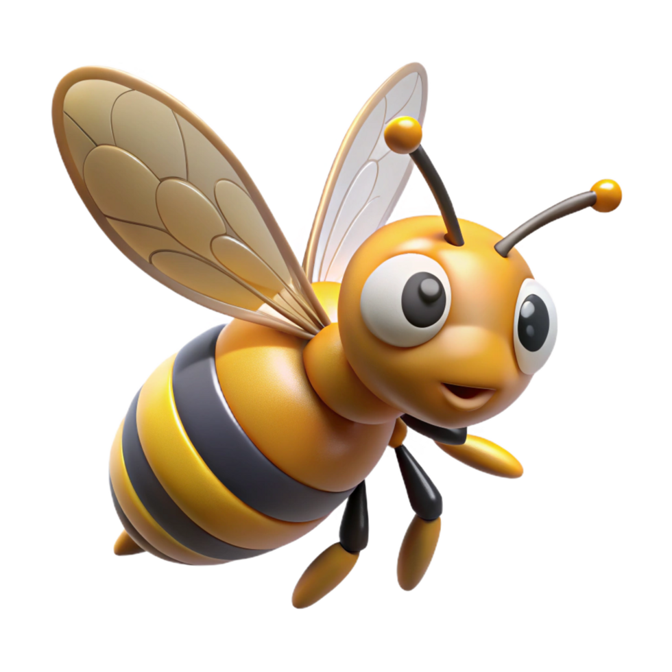 beautiful classic Honeybee in mid-flight genuine png