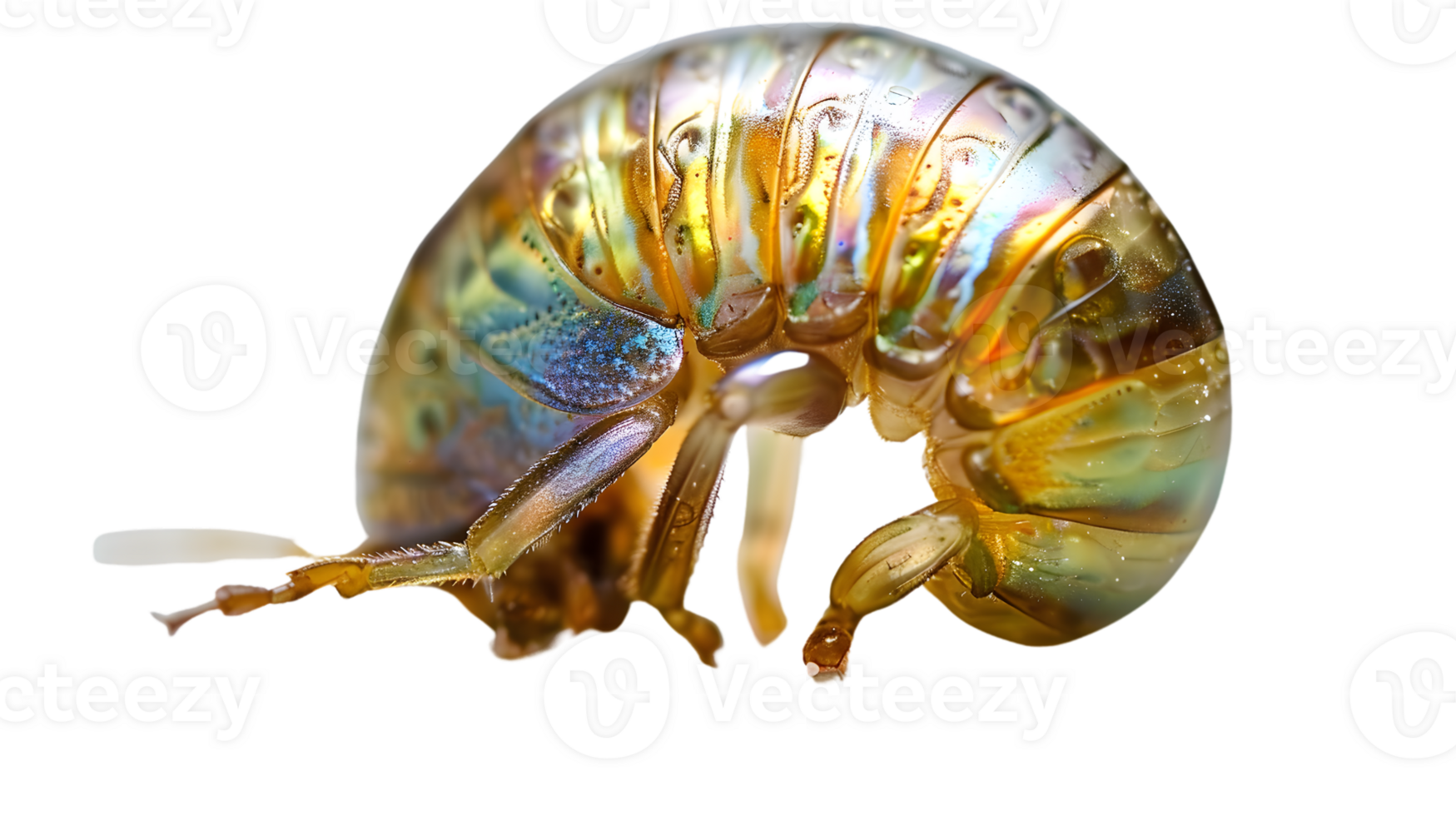 Intricate CloseUp of a Shiny Insect with Vibrant Colors and Detailed Texture png
