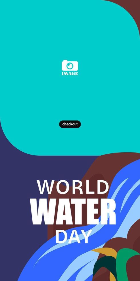 World Water Day. Banner template design with water illustration out of faucet for greeting, campaign, annual event on March 22 vector