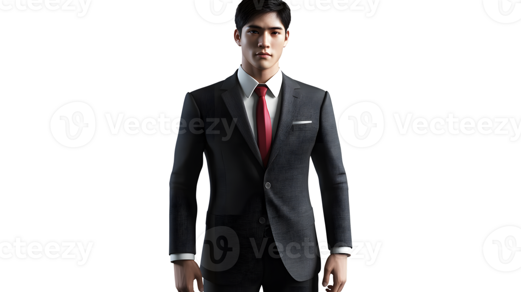 Professional Man in Formal Attire Businessman Wearing a Sharp Suit and Red Tie for Corporate png