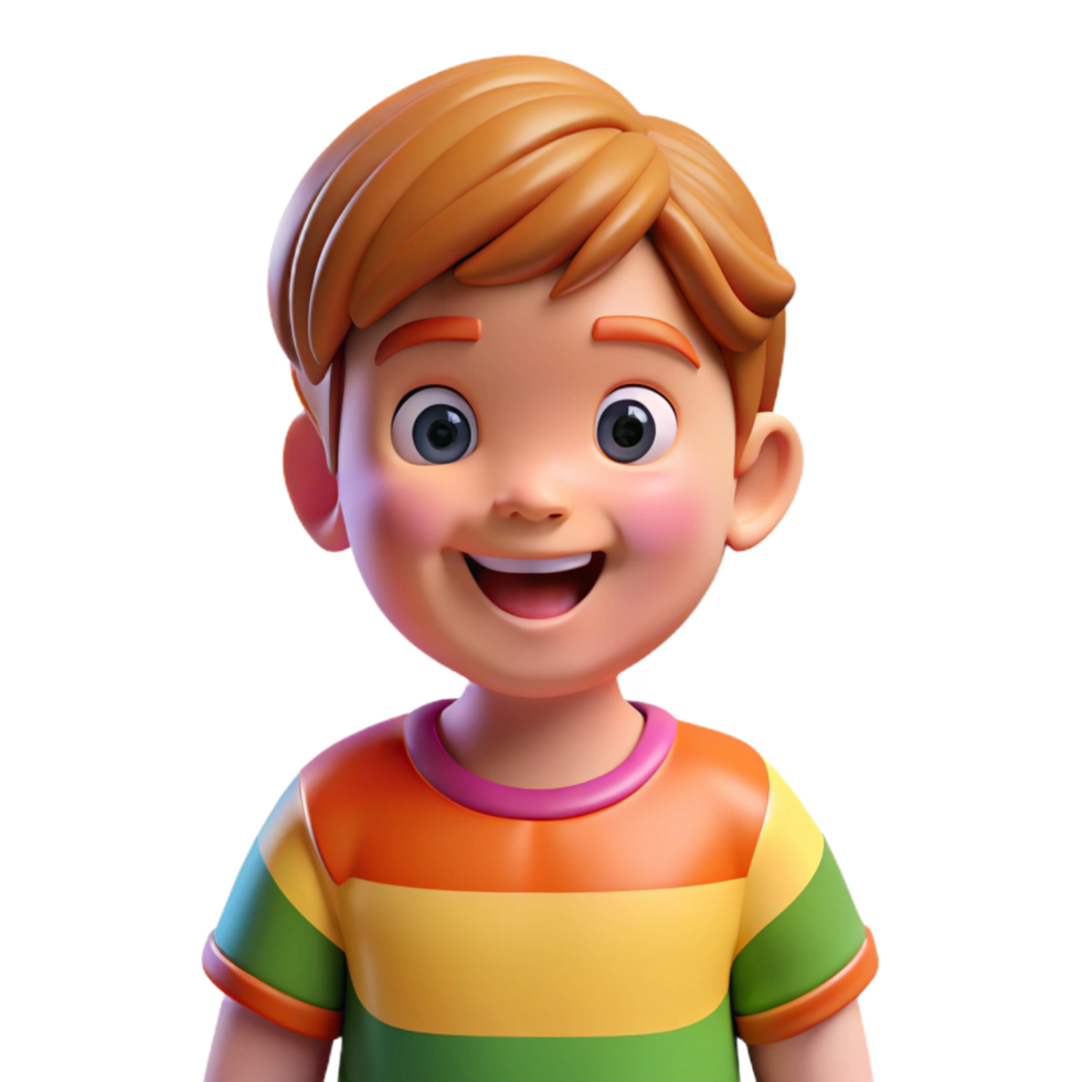 serene vintage Happy child wearing a colorful t-shirt, original png