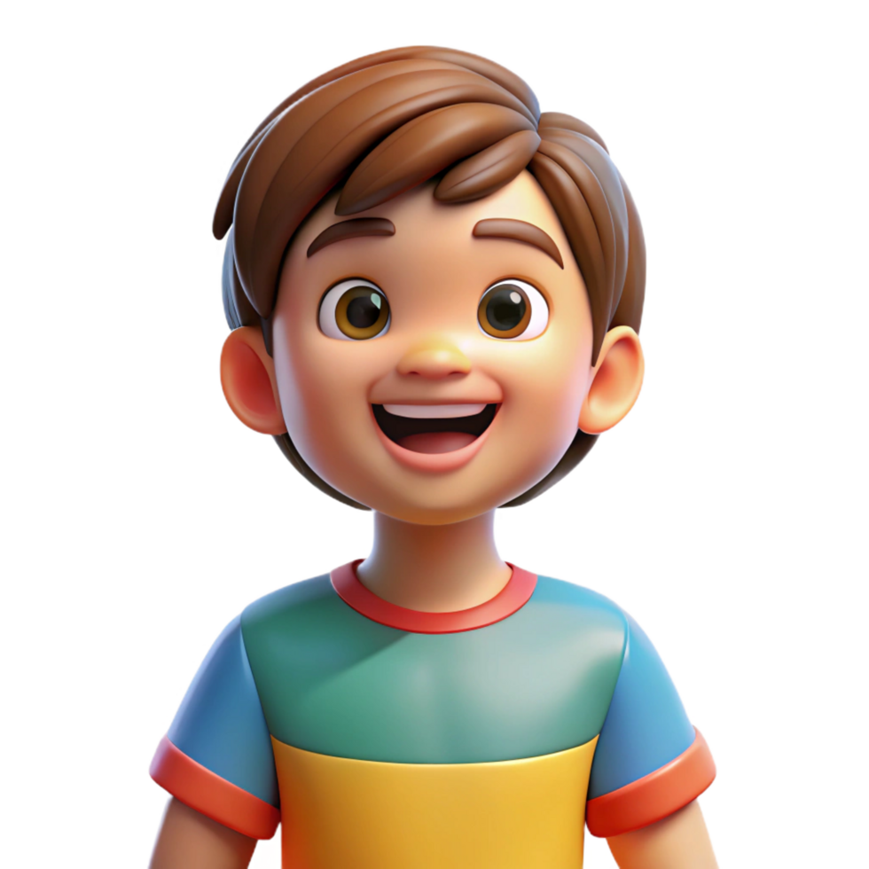 serene creative Happy child wearing a colorful t-shirt, exclusive png