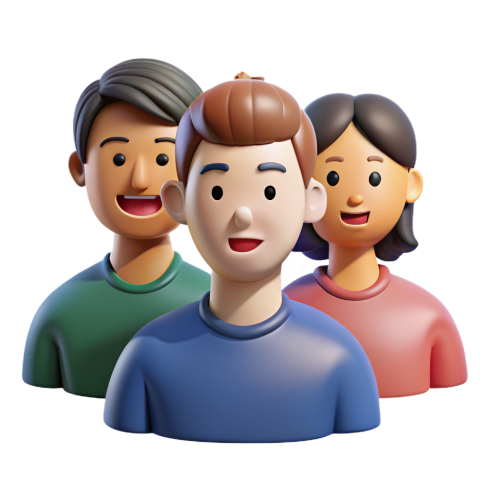 serene traditional Portrait of a diverse group of people, high quality png