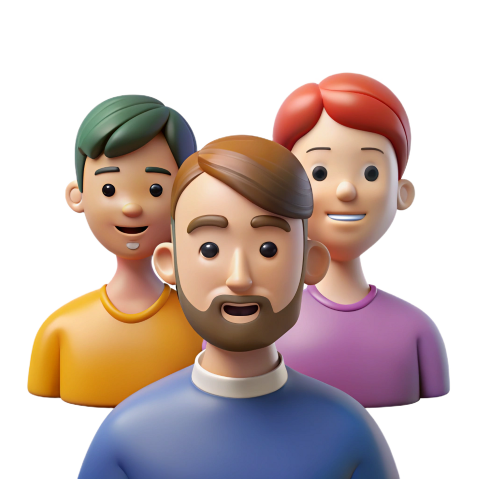 dramatic abstract Portrait of a diverse group of people, professional png