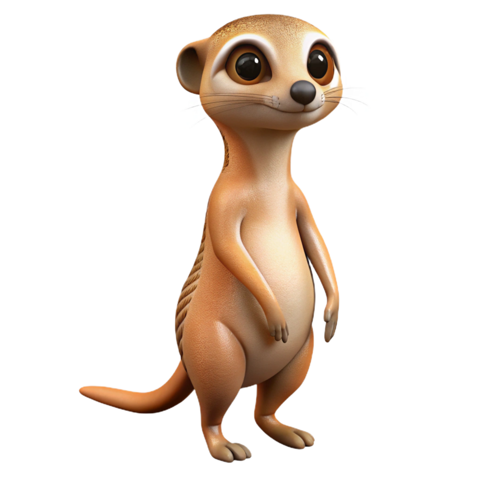impressive abstract A curious meerkat, standing upright authentic png