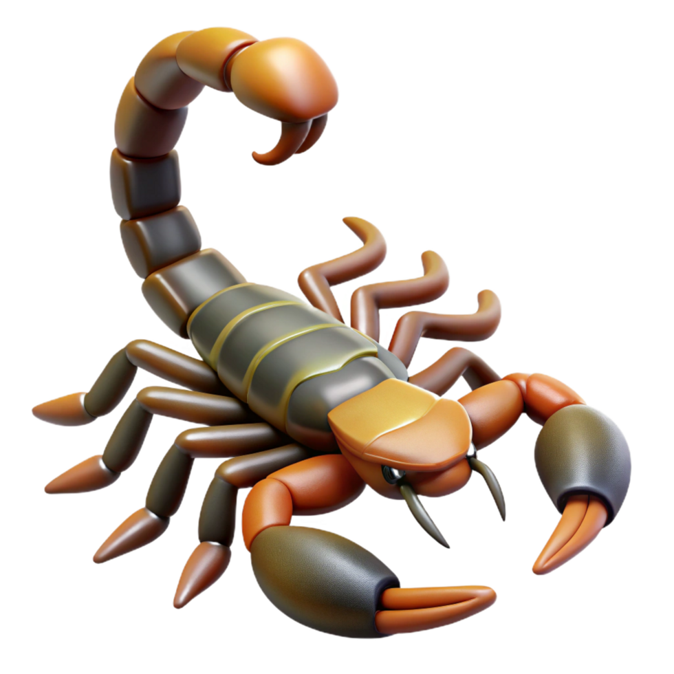 magnificent modern A scorpion, tail raised high resolution png