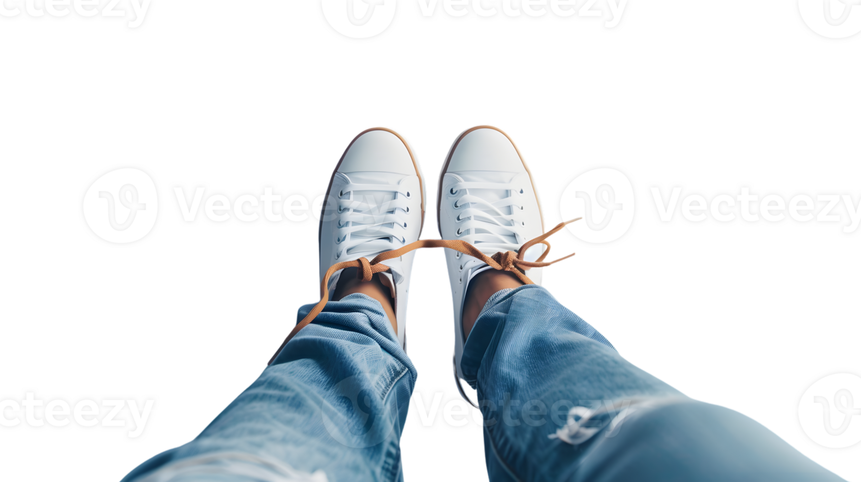 White Sneakers and Blue Jeans A Fashionable Perspective for Everyday Style png