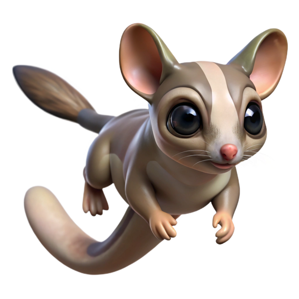 vibrant abstract A sugar glider, gliding high quality png