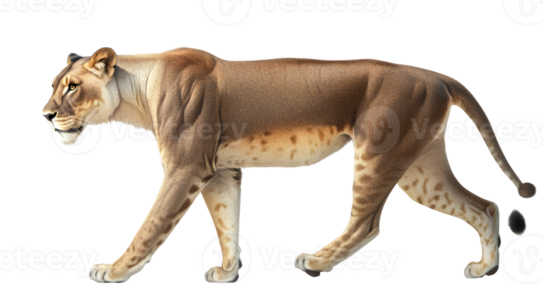 A majestic feline in motion showcasing detailed fur patterns and a powerful stance for wildlif png