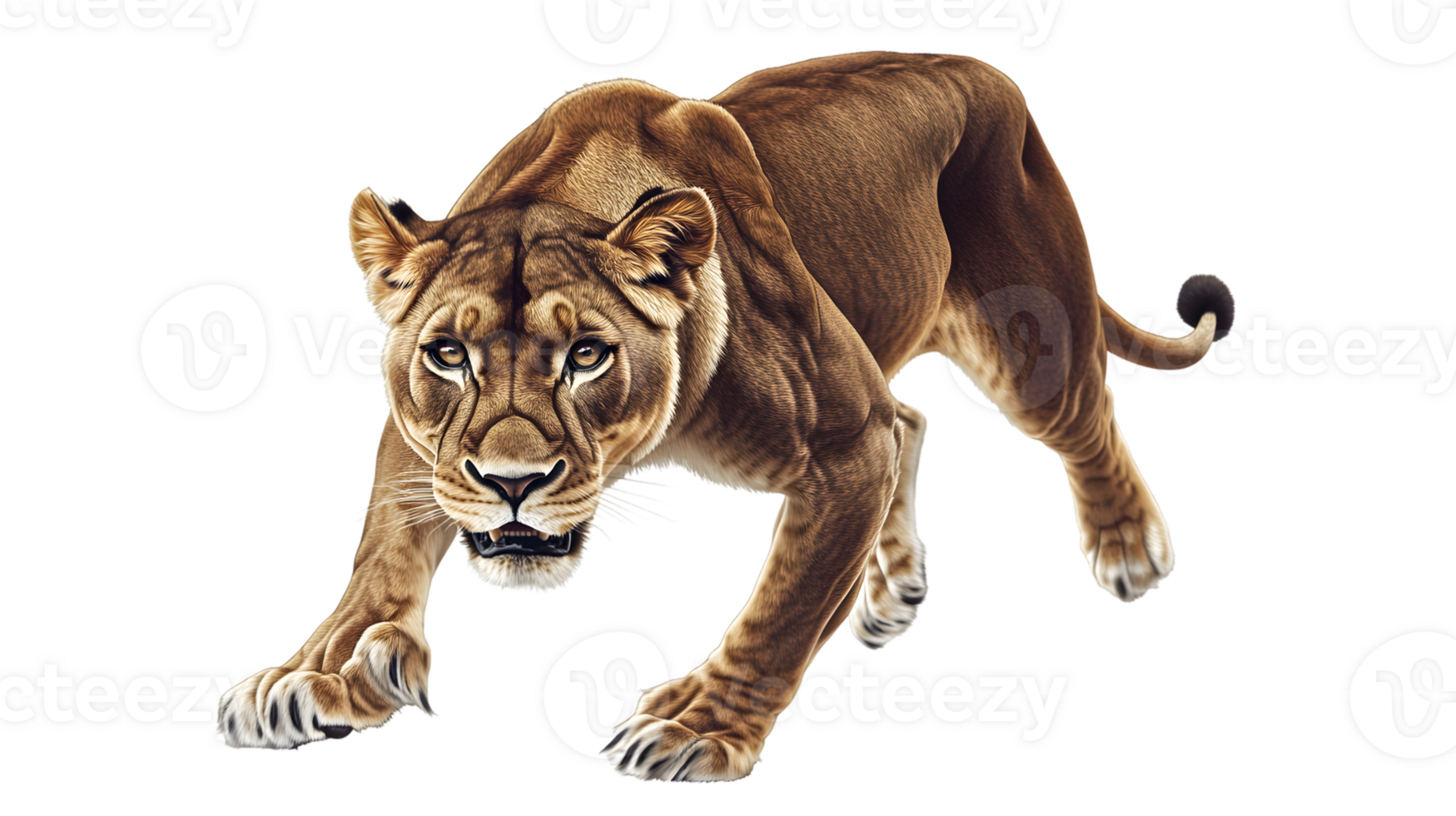 A majestic feline in motion showcasing the power and grace of a wild predator with detailed fu png
