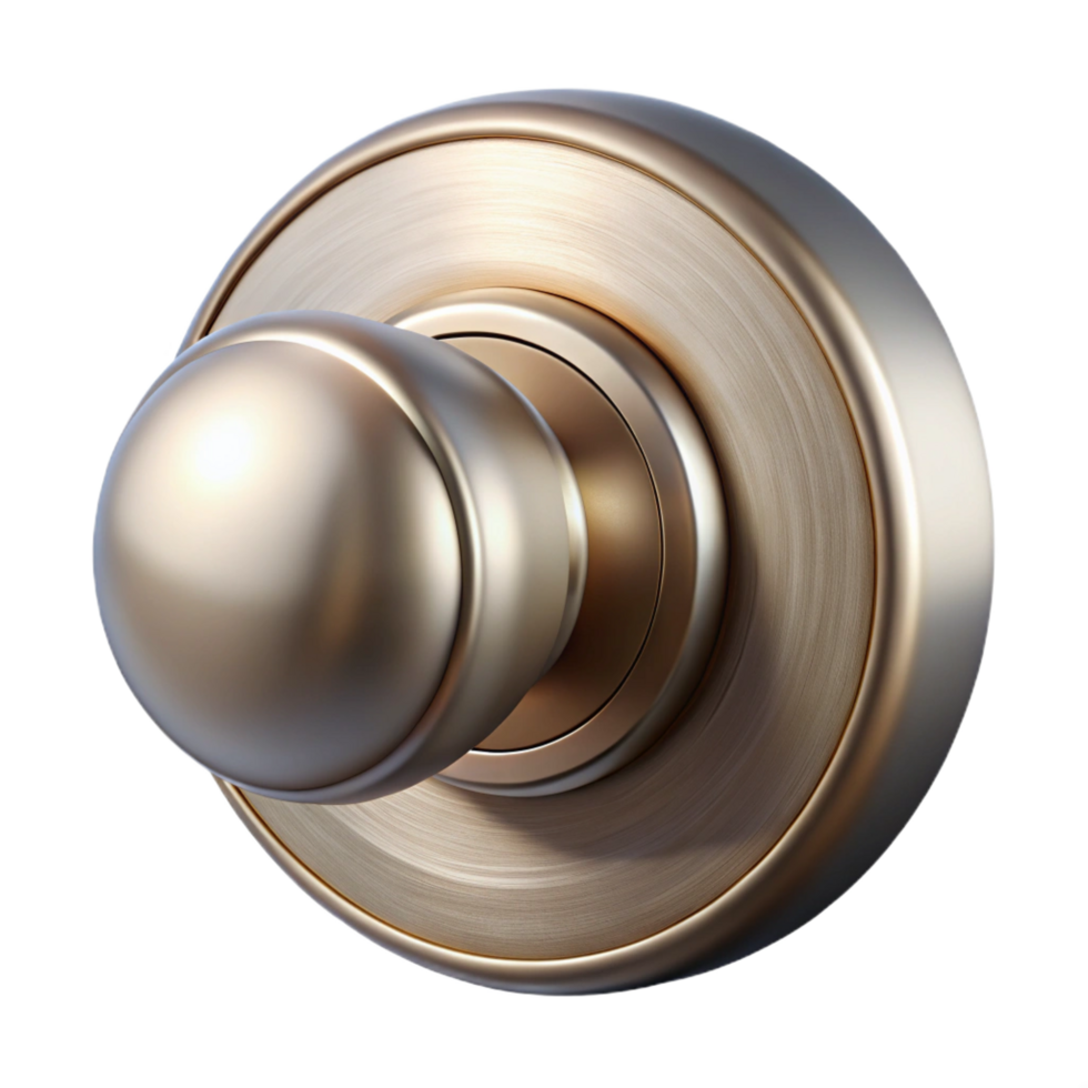 serene artistic Modern doorknob, brushed metal, round, genuine png