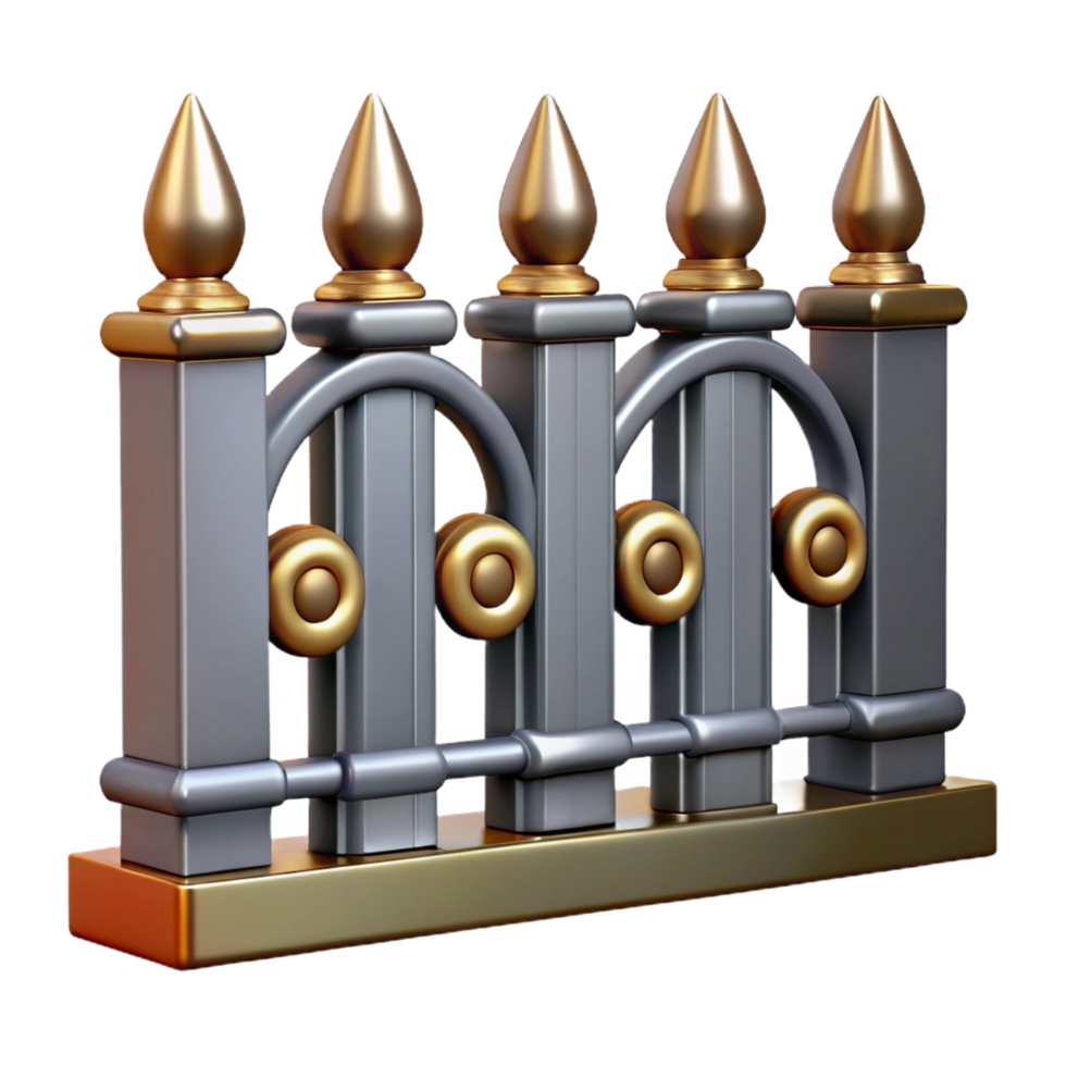 stunning rustic Iron fence, decorative, pointed, genuine png