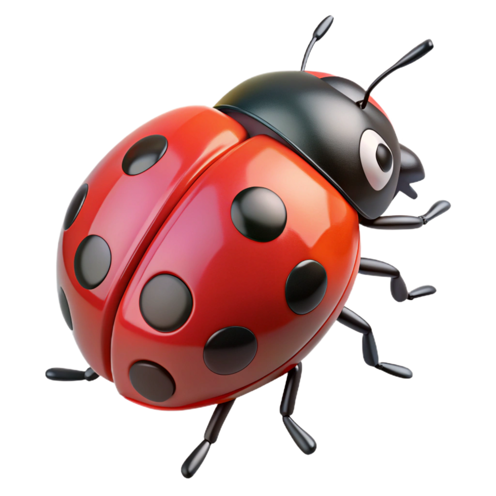 vibrant creative Ladybug crawling 4K png