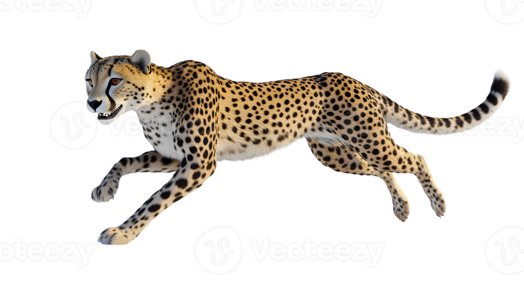 A spotted feline in motion showcasing agility and grace against a stark background png