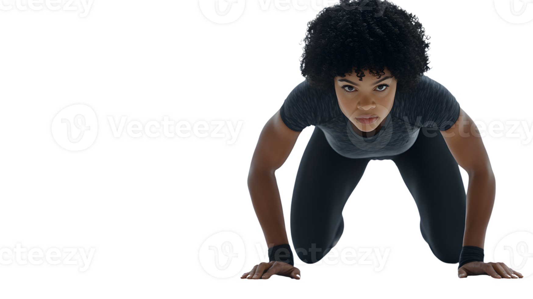 A woman performing a plank exercise showcasing strength and fitness in athletic wear png