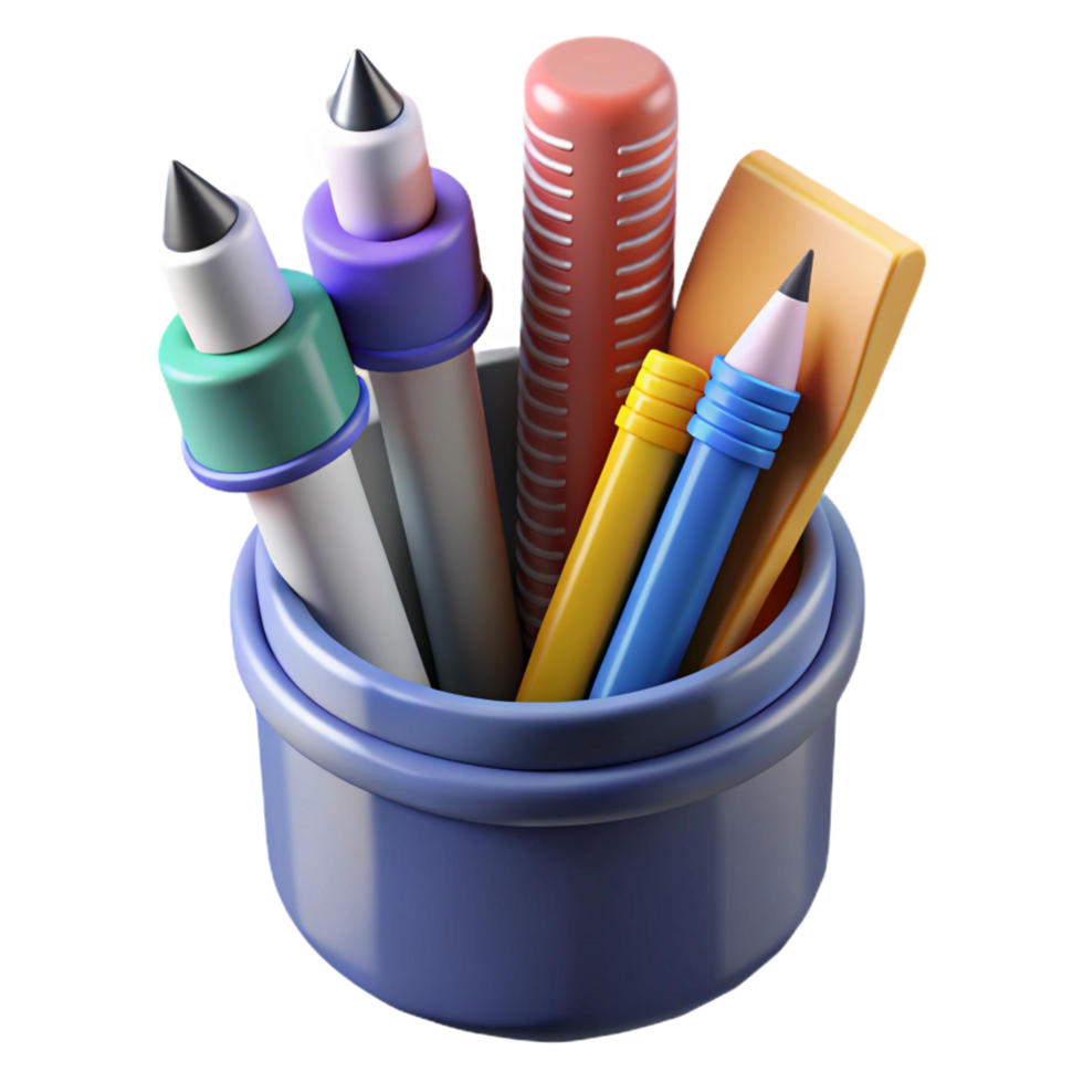 elegant minimalist Bundle of pencils and drafting pens, original png
