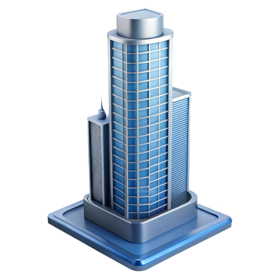 serene artistic Modern skyscraper architectural model, 4K png