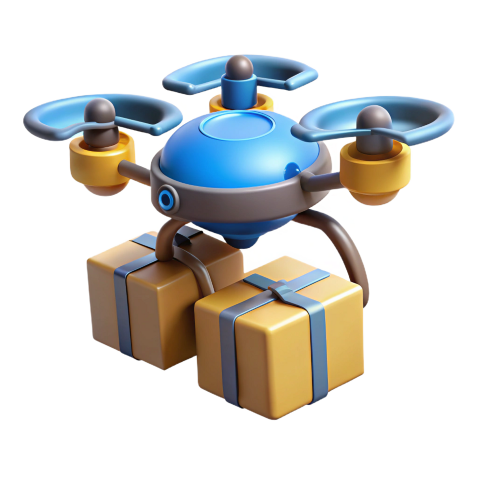 elegant classic A drone delivery system transporting packages original png