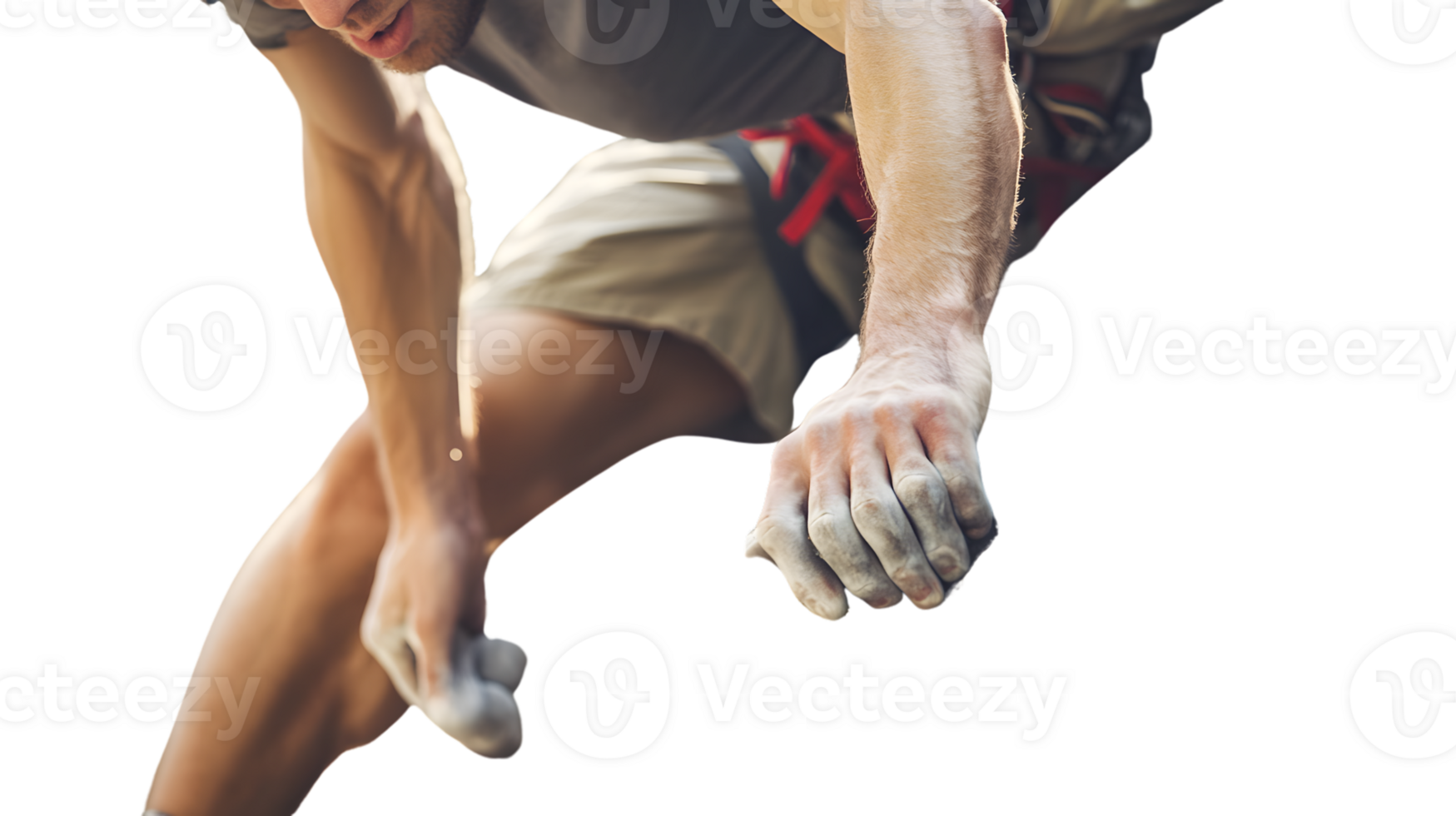 Athlete in Action Dynamic Pose with Chalked Hands for Sports and Fitness Themes png