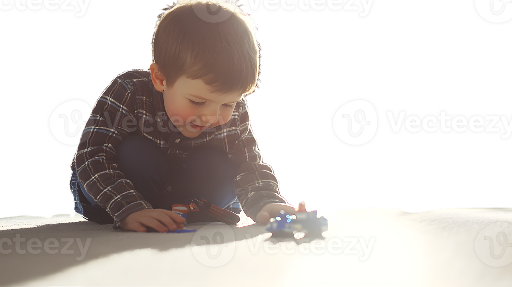 Child Playing with Toys on a Soft Surface Engaged in Imaginative Play Indoor Fun Childhood M png