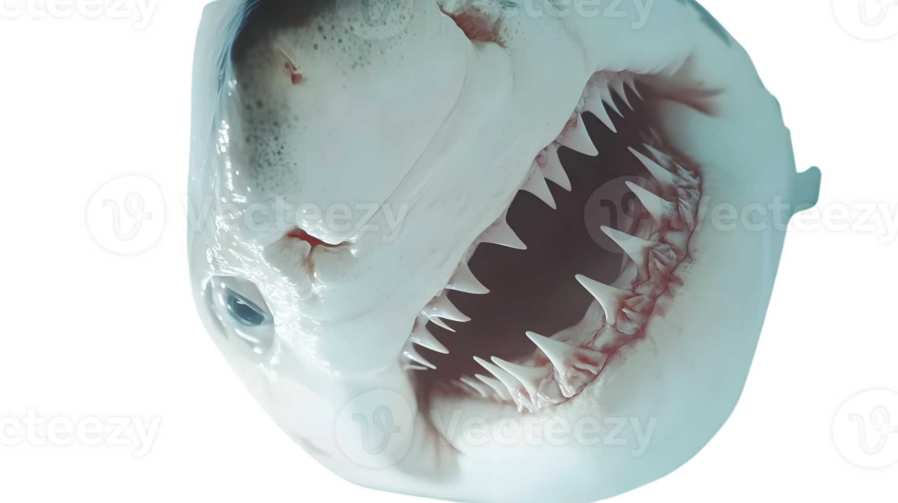 CloseUp of a Creatures Jaw with Sharp Teeth and Intense Eye Ideal for Horror Fantasy or Wi png