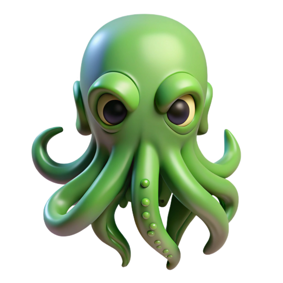serene rustic Cthulhu, Lovecraftian horror, tentacled face, professional png