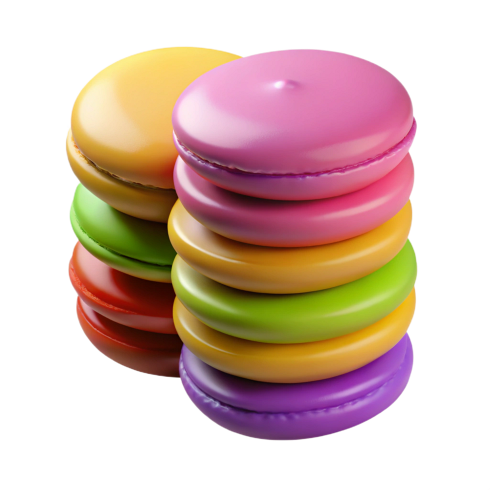 extraordinary minimalist A stack of colorful macarons, perfectly aligned, exclusive png