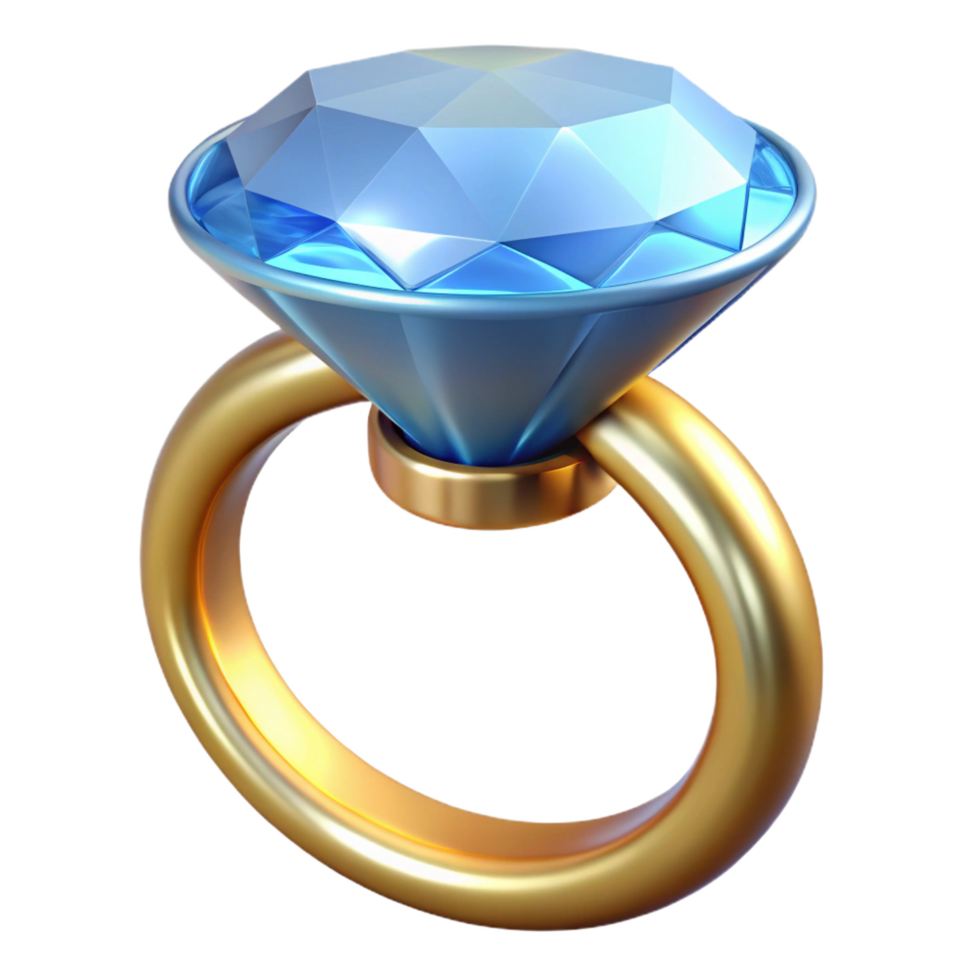 vibrant creative A diamond ring with a large, sparkling stone, high quality png