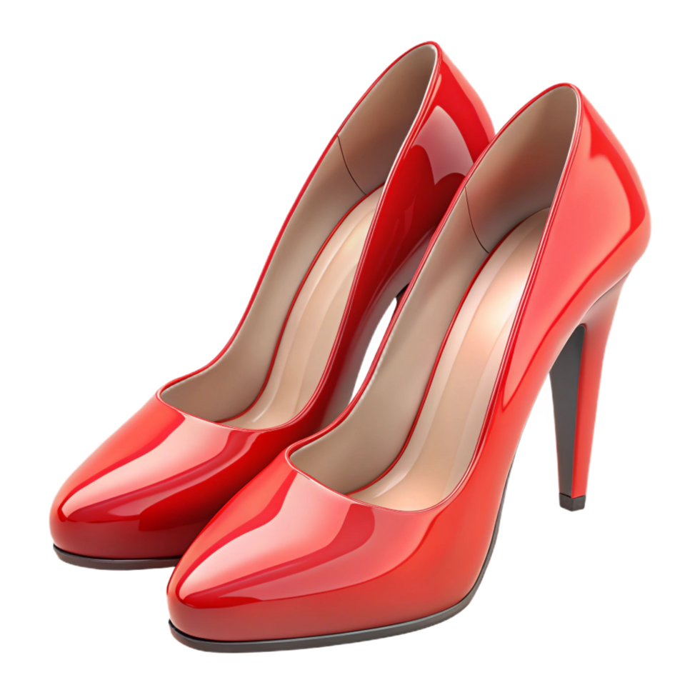 vibrant contemporary A pair of red high heels, stylish and modern, high resolution png