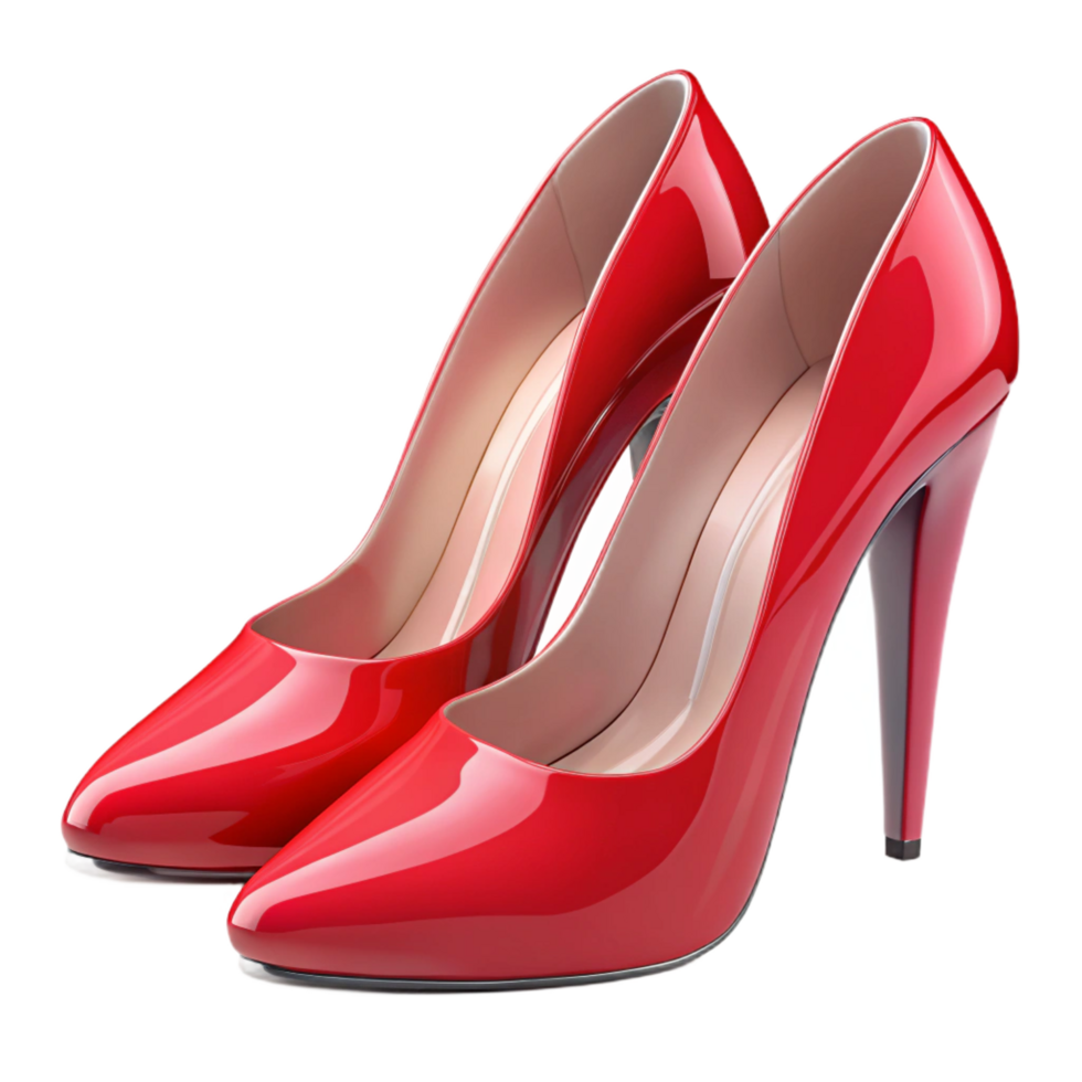 beautiful artistic A pair of red high heels, stylish and modern, professional png