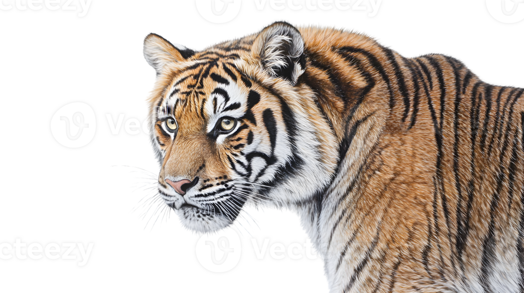 Closeup portrait of a majestic tiger striking pose wildlife photography png