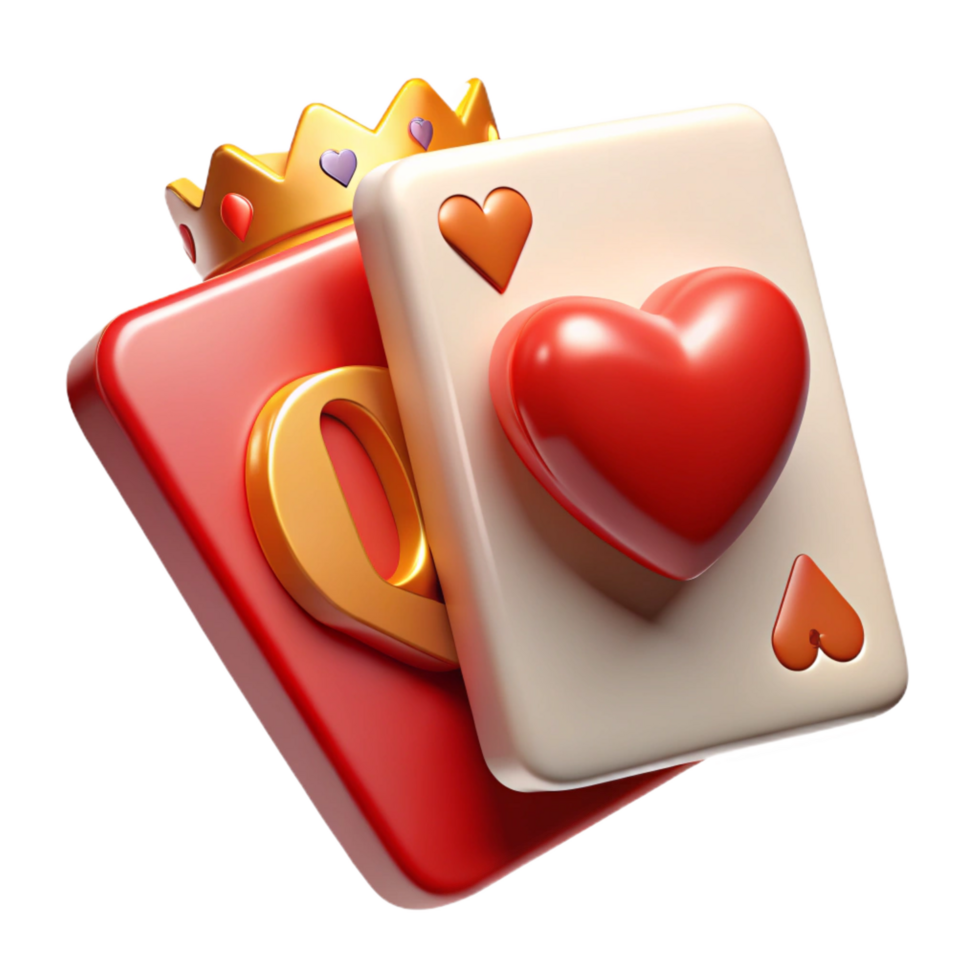 wonderful creative A single playing card, the Queen of Hearts, original png