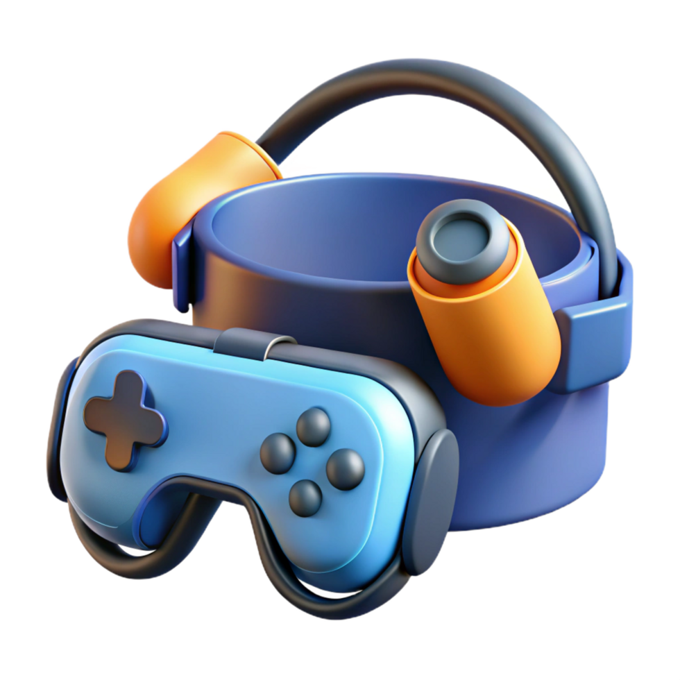 wonderful vintage VR headset with controllers exclusive png