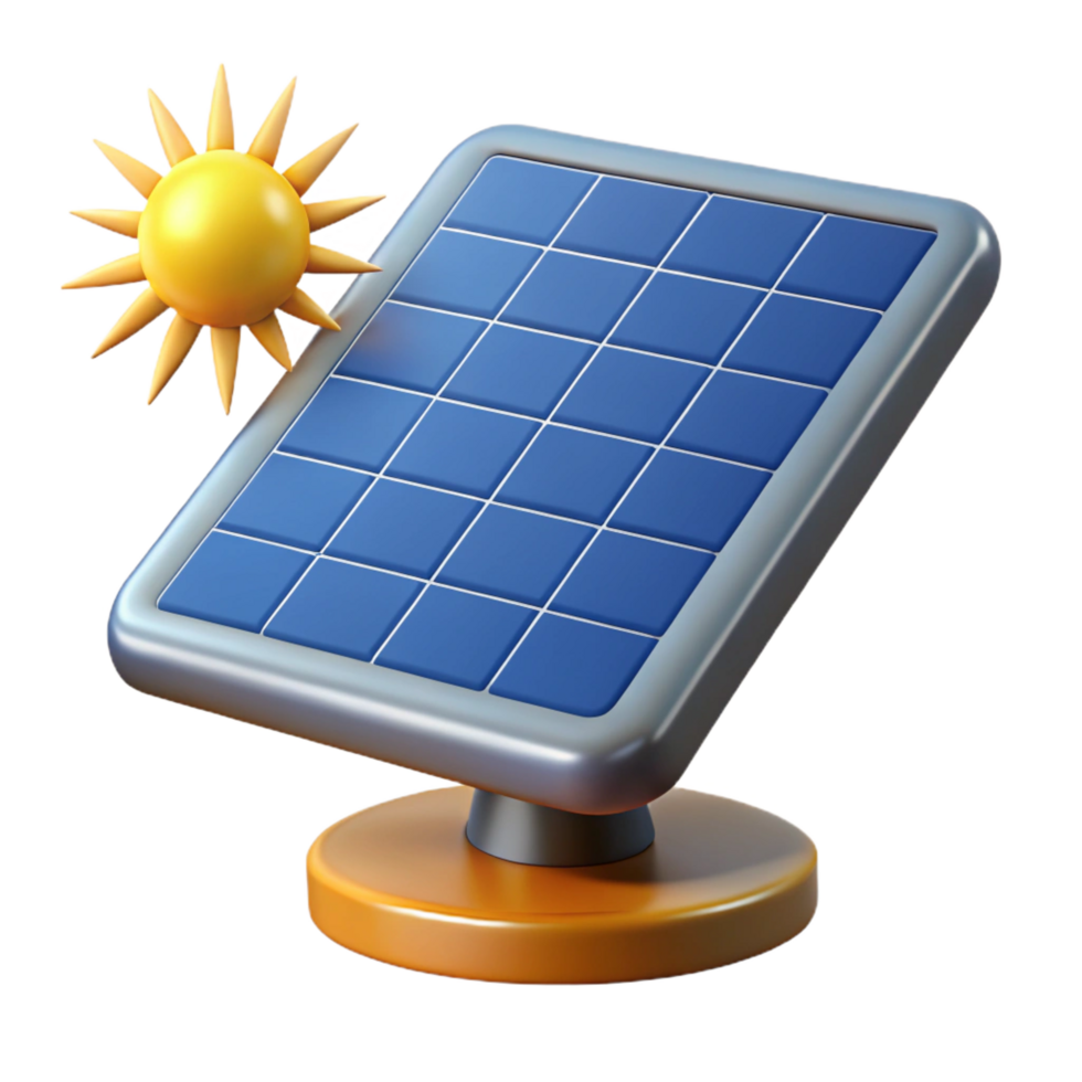 beautiful modern Solar panel absorbing sunlight detailed png
