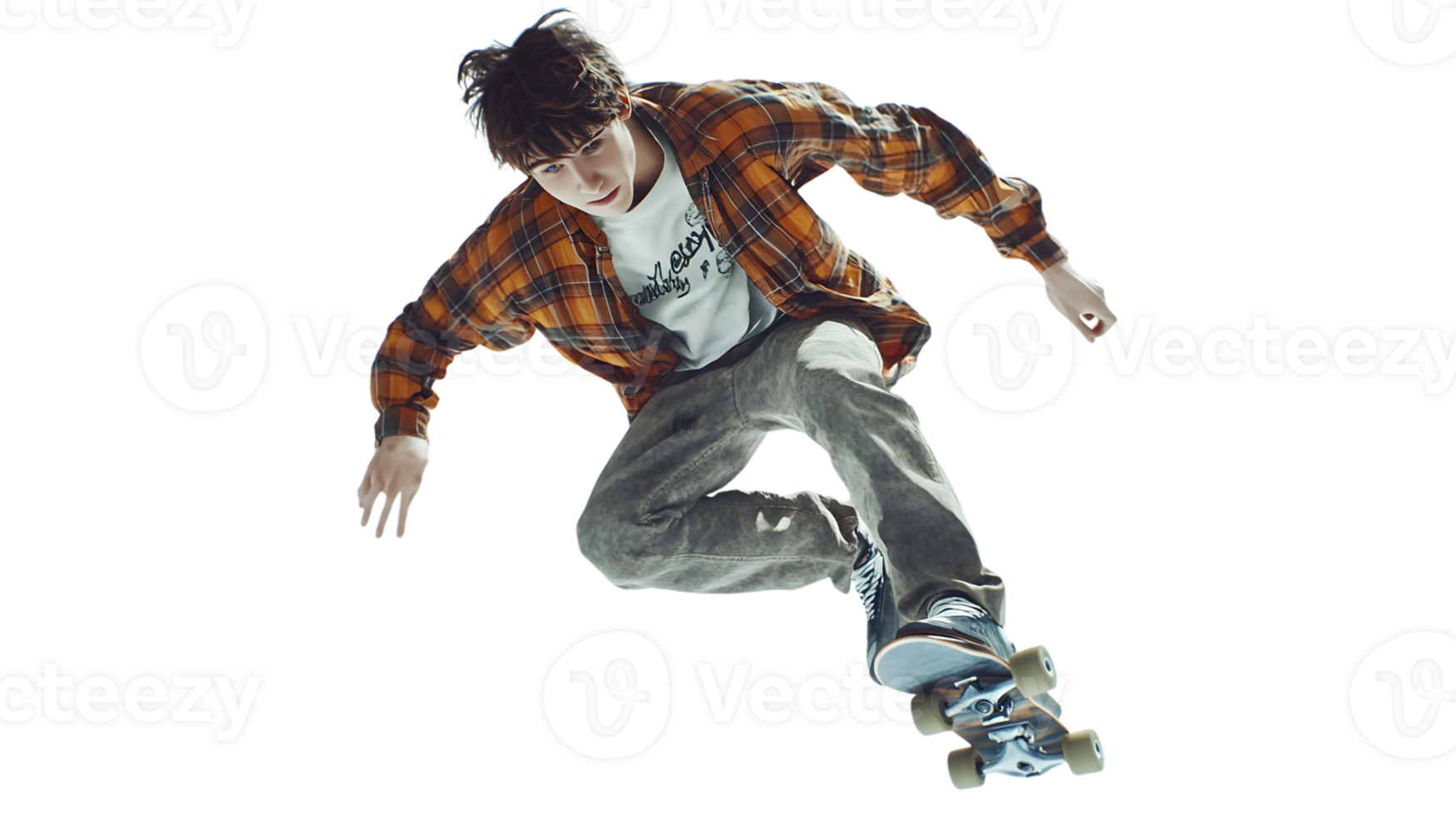Dynamic Skateboarder in Action A Young Individual Performing a Trick with Style and Precision png