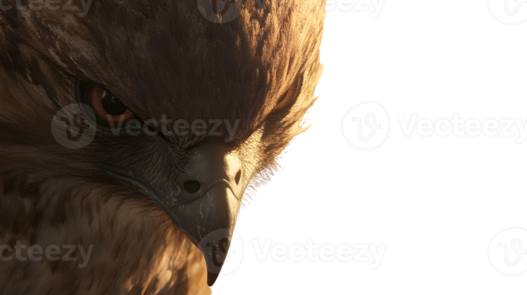 Eagles Intense Gaze A CloseUp Portrait of a Majestic Bird with Detailed Feathers and Sharp E png