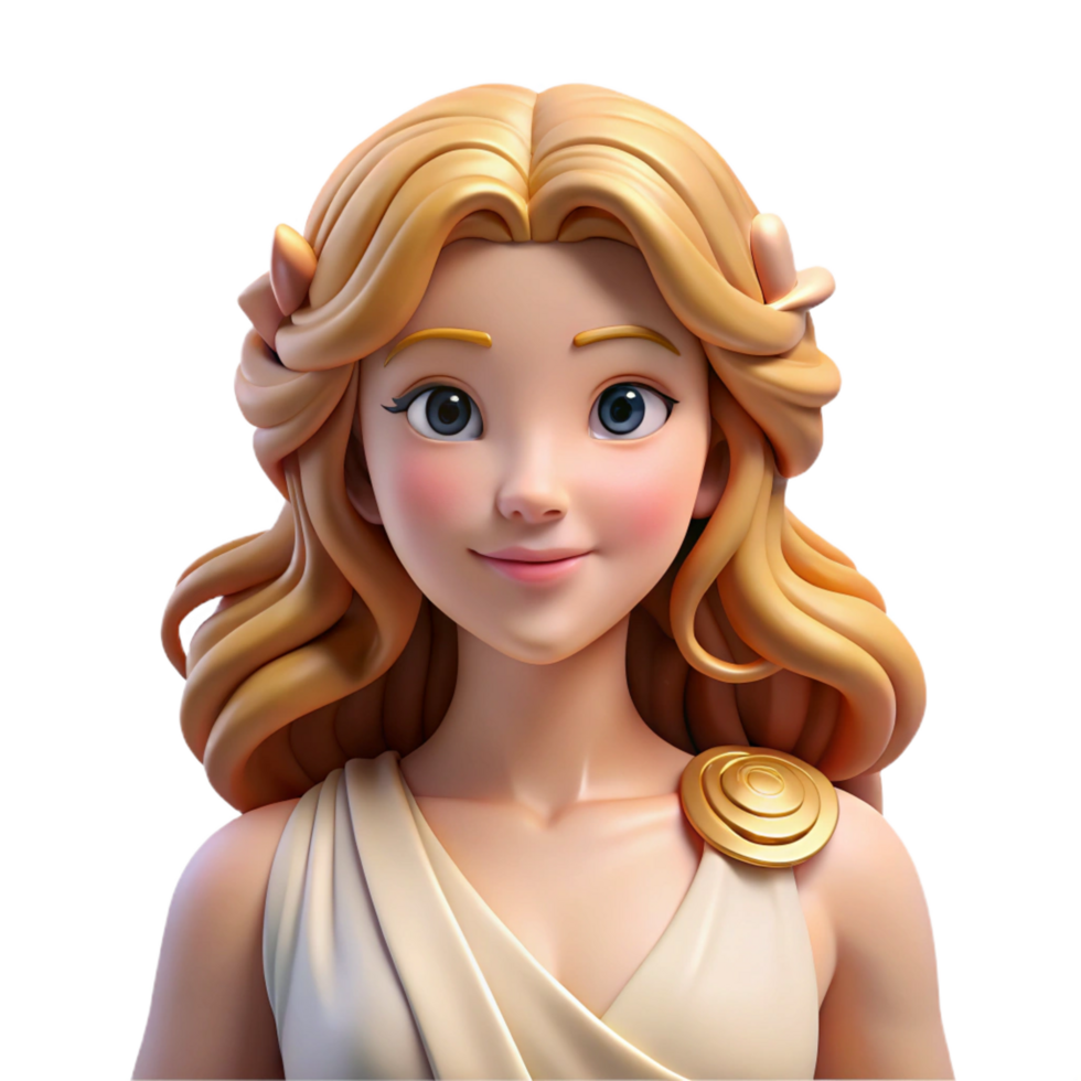 extraordinary modern Aphrodite, Goddess of Love and Beauty, flowing hair, premium png