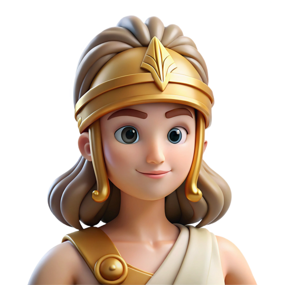 serene abstract Athena, Goddess of Wisdom, wearing helmet, premium png