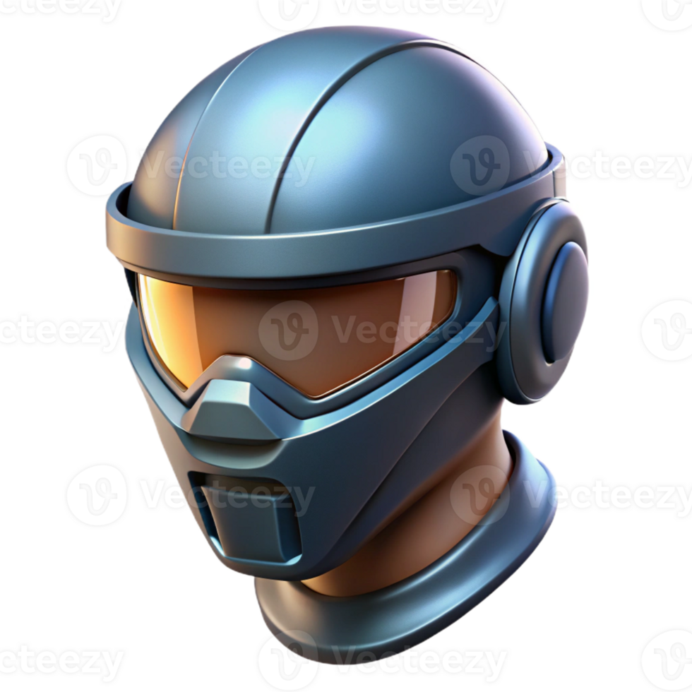 beautiful rustic Futuristic soldier helmet, visor down, sleek design original png